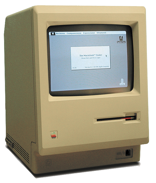 Таким був перший Apple Macintosh, випущений 1984 року, – моноблок зі знімною клавіатурою