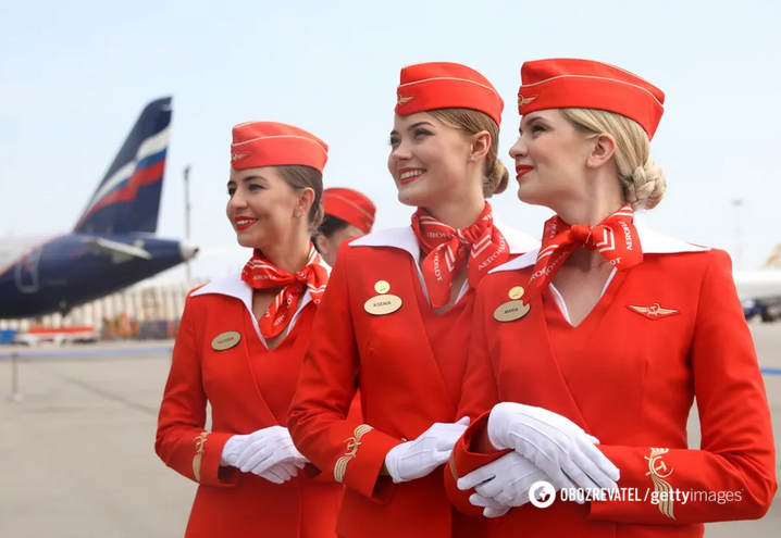 Бортпровідники Аерофлоту в Росії в 2018 році.