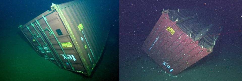 На дні океанів лежать тисячі контейнерів, які загубили кораблі