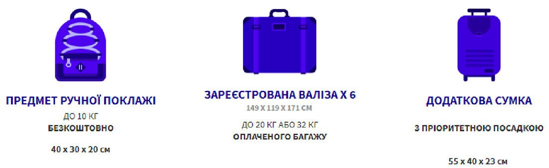 Авіаперевізник дозволяє безкоштовно провезти сумку габаритами не більше 40x30x20 см і вагою не більше 10 кілограмів