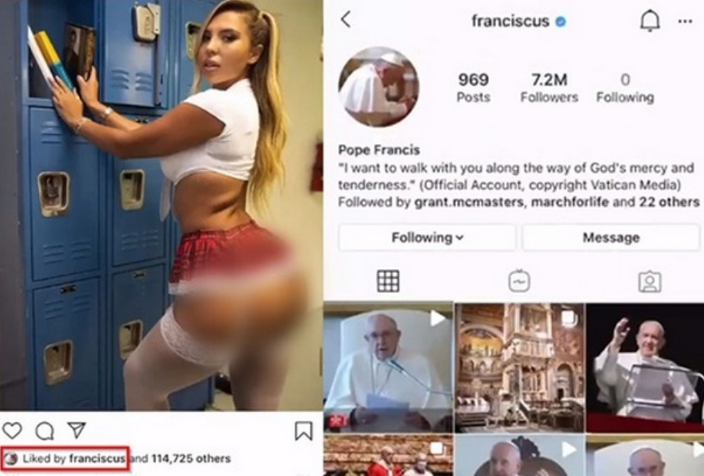 Папа Римский «лайкнул» в Instagram фотографию полуобнаженной модели ::Первый Севастопольский