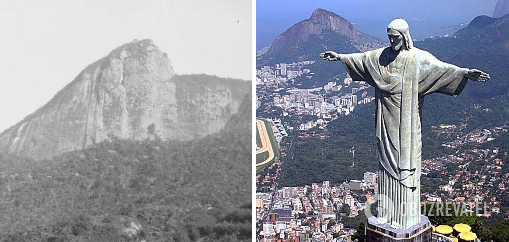 Ріо-де-Жанейро до і після будівництва статуї Христа-Спасителя