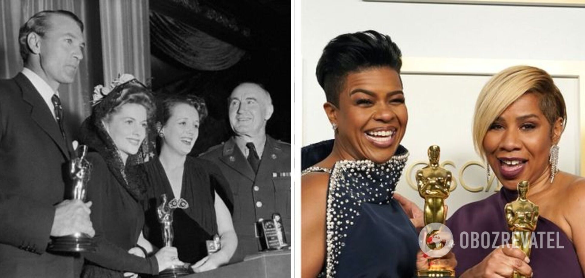 Церемонія премії "Оскар" у 1942 і у 2021 році.