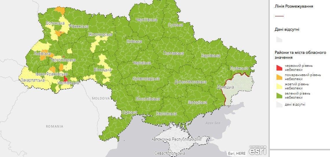 Карта регіонів за зонами.