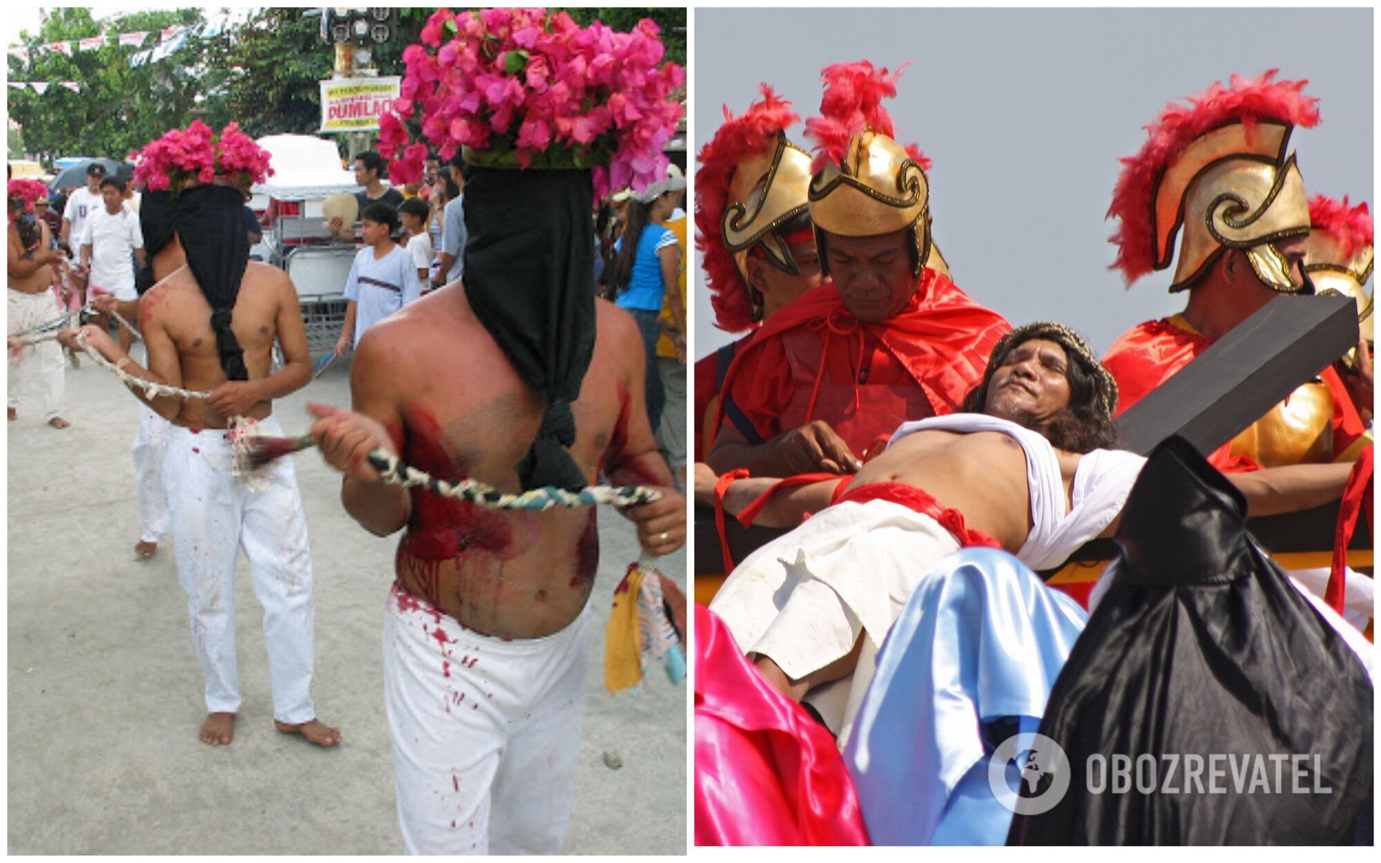 На Філіппінах у п'ятницю перед Великоднем прихильники римсько-католицької церкви проводять ритуал розп'яття Ісуса Христа