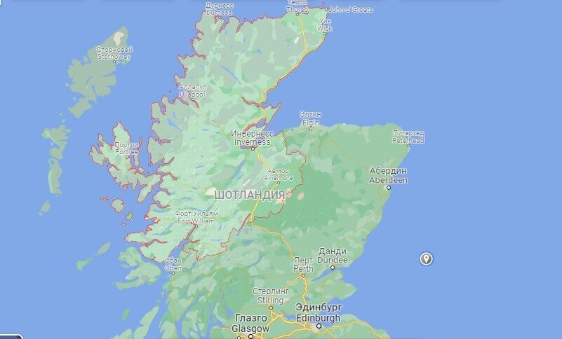 Шотландія на карті